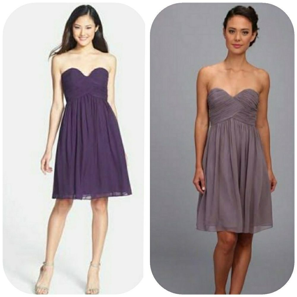 Donna Morgan Sarah Strapless Ruched Chiffon - Picture 2 of 5